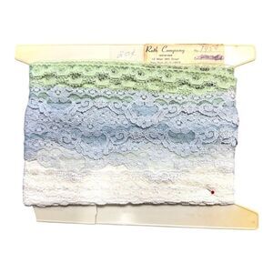 Vintage Lace Trim Bundle 3 Green Blue White Lingerie Panty By Roth Co. Craft LOT